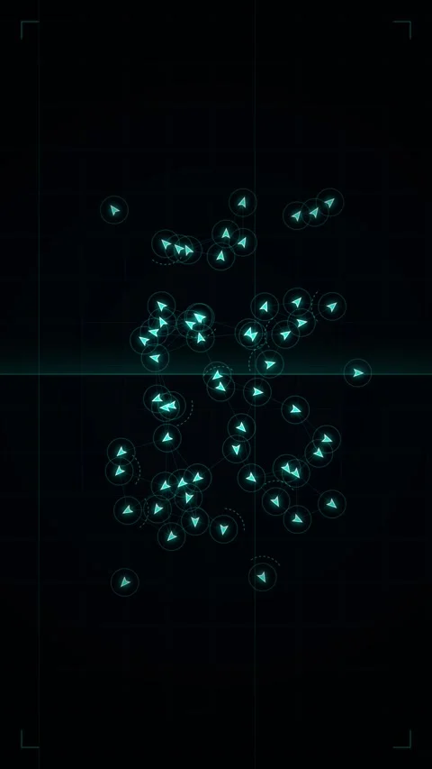 Futuristic Digital Interface with Glowing Navigation Arrows on Dark Backgroun Stock Footage 346203351