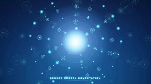 Futuristic Digital Interface with Glowing Neural Network and Secure Computation 스톡 동영상 343166567