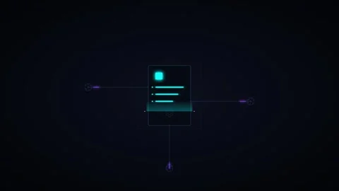 Futuristic digital interface hud with animated data document and cybernetic.. Stock Footage 344861410