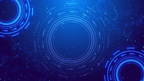 Futuristic digital interface Hud Circle Display circular technology innovation Video stock 293153402