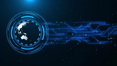 Futuristic digital interface Hud Circle Display circular technology innovation Video stock 293357156