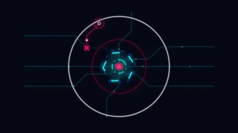 Futuristic digital interface hud with data network connection and cyber sec.. Vidéo 344861577