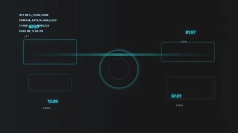 Futuristic digital interface hud display with dynamic data streaming Stock-Footage 343881078