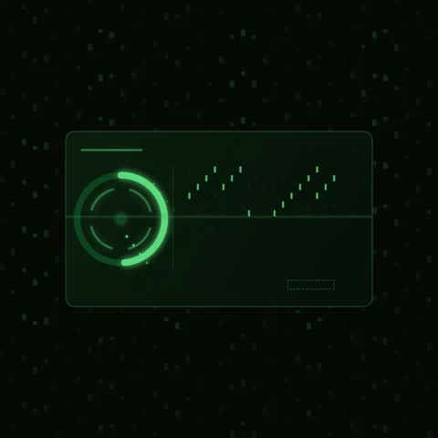 Futuristic Digital Interface with HUD Elements on Dark Background Stock Footage 347260058