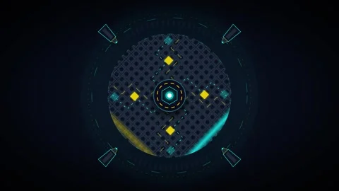 Futuristic digital interface hud with glowing data streams and cybernetic c.. Stock Footage 344852356