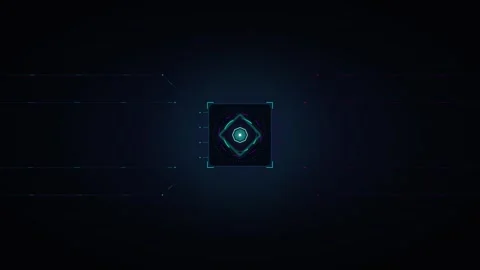 Futuristic digital interface hud with pulsing neon data streams and cyberne.. Stock Footage 337560832