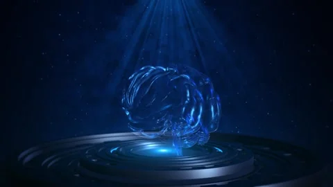 Futuristic Digital Interface Human Interaction. Machine learning reaction ai art Stock Footage 311873913