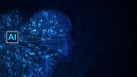 Futuristic Digital Interface Human Interaction. Machine learning reaction ai art Stock Footage 311878114