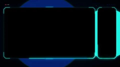 Futuristic digital interface overlay with glowing cyan lines and a live ind.. 動画素材 335826698