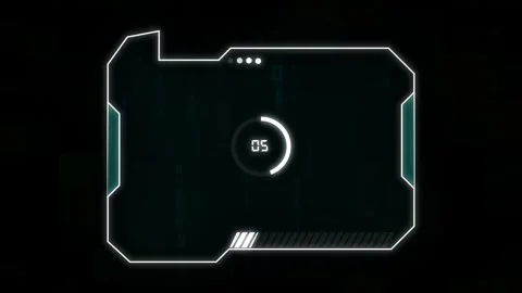 Futuristic digital interface panel with spinning progress bar. Tech dashboa.. Stock Footage 337022812