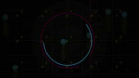Futuristic Digital Interface with Rotating Circular HUD Elements and Data V.. Stock-Footage 341806570