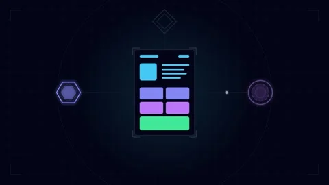 Futuristic digital interface scanning ui animation with glowing data Stock-Footage 344861430