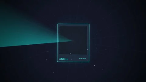 Futuristic Digital Interface Screen Displaying Data and Analytics Stock Footage 348072423