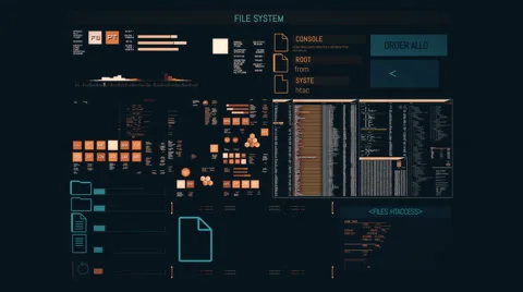 Futuristic digital interface screen Stock Footage 65526671