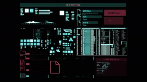 Futuristic digital interface screen Stock Footage 65527561