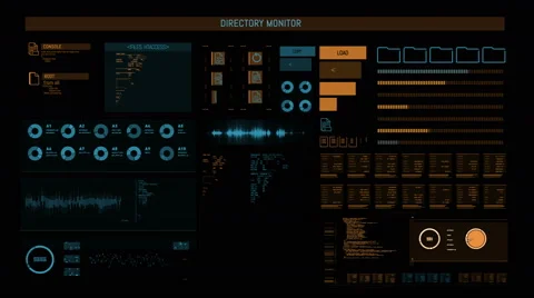 Futuristic digital interface screen Stock Footage 65746008