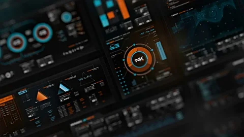 Futuristic digital interface screen Stock Footage 74771874