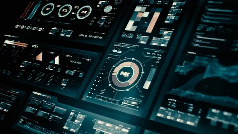 Futuristic digital interface screen Stock Footage 74771885
