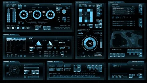 Futuristic digital interface screen Stock Footage