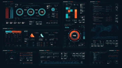 Futuristic digital interface screen Stock Footage 74771971