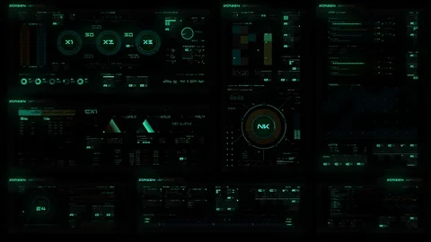 Futuristic digital interface screen Stock Footage 74771986