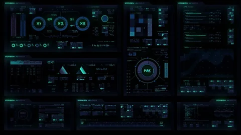 Futuristic digital interface screen Stock Footage 74772046