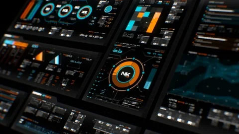 Futuristic digital interface screen Stock Footage 74772141