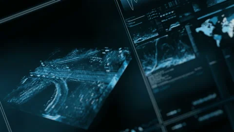 Futuristic digital interface screen Stock Footage 94210293