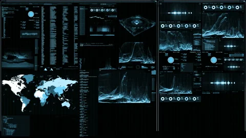 Futuristic digital interface screen Stock Footage 94313971