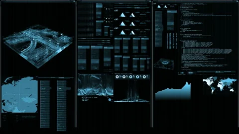 Futuristic digital interface screen Stock Footage 94314189