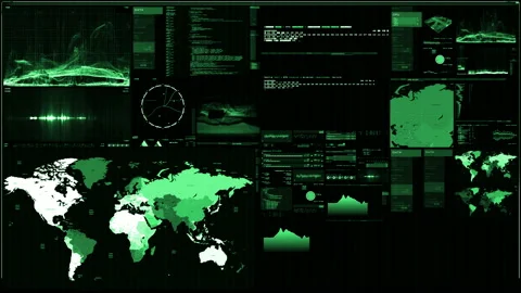 Futuristic digital interface screen Stock Footage 94314490