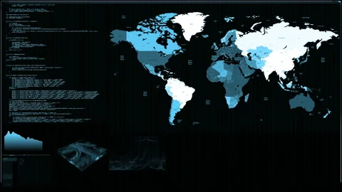 Futuristic digital interface screen Stock Footage 94314848