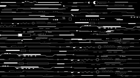 Futuristic Digital Interface with Tech Lines in Cyber Black and White Design Stock Footage 341375950
