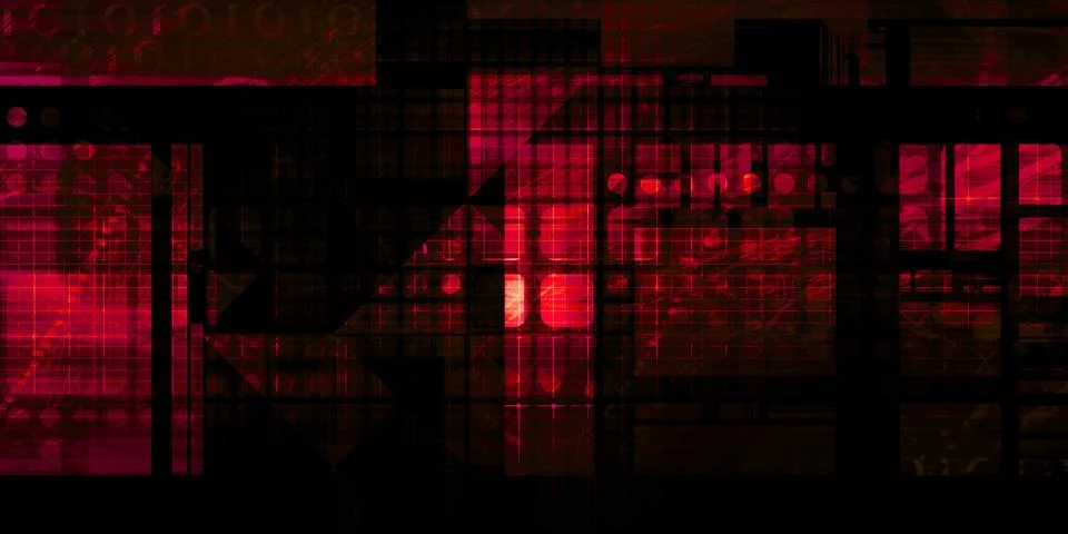 Futuristic Digital Interface Technology Network Connection Matrix イラスト素材