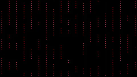 Futuristic Digital Interference Effect with Cascading Red Particles. Stock Footage 315213734