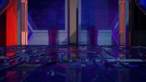 Futuristic Digital intro.Blue Stock Footage 85004219
