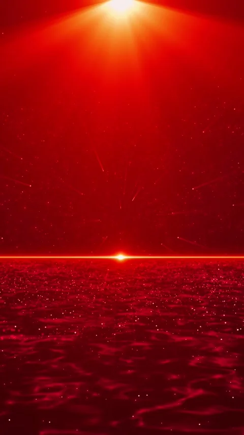 Futuristic digital landscape red flowing binary code Blue data matrix simulation Stock Footage 313863153