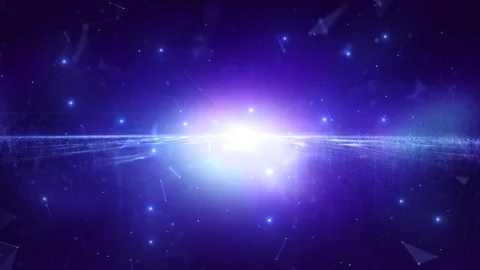 Futuristic digital lines, dots and lights cyberspace loop background Stock Footage 341432467