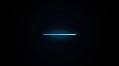 Futuristic digital loading bar animation with glowing hud interface progress Stock Footage 337560824