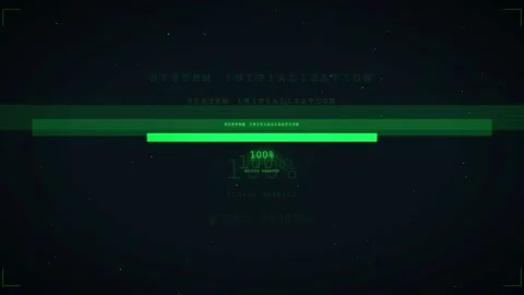 Futuristic Digital Loading Bar with System Initialization Text on Dark Space Stock Footage 336772676