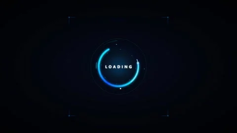 Futuristic digital loading circle animation with glowing blue hud interface.. Stock Footage 337560846