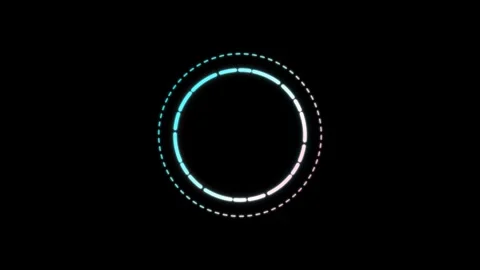 Futuristic digital loading circle animation with glowing cyan and white seg.. Stock Footage 345545616