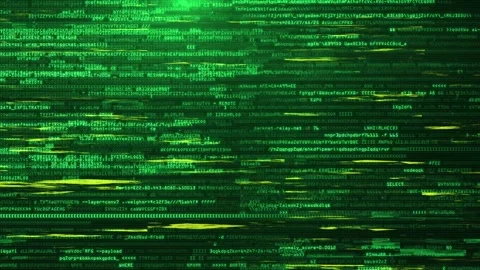 Futuristic Digital Matrix Animation with Green Code Hacking Motion Background Stock Footage 317564982