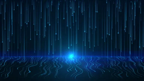 Futuristic digital matrix cyber big data analytic digital data Stock Footage 339264017