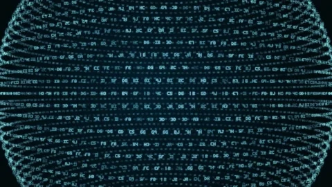 Futuristic Digital Matrix: Exploring the World of Numbers, Code, and Technology Stock Footage 258022227