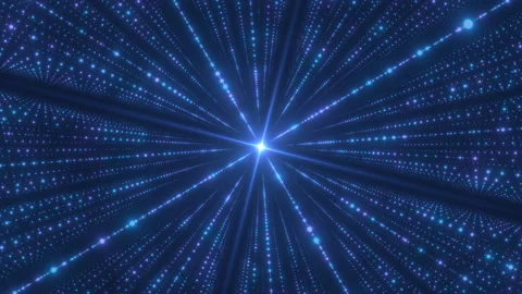 Futuristic Digital Matrix Grid of Technology Big Data Glow Particles Stock Footage 141884746