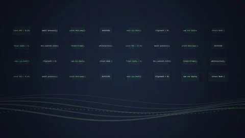 Futuristic Digital Matrix Screen Displaying Encrypted Data and Code Stock Footage 348416211