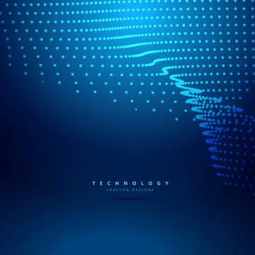 Futuristic digital mesh dot wave Stock Illustration