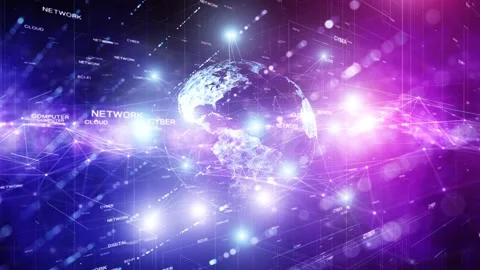 Futuristic digital metaverse cyberspace network background Stock Footage 338107258