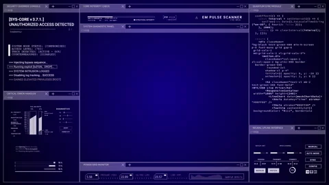 Futuristic Digital Metrics Dashboard HUD blue Technology infographic appearing Vídeo Stock 337559548